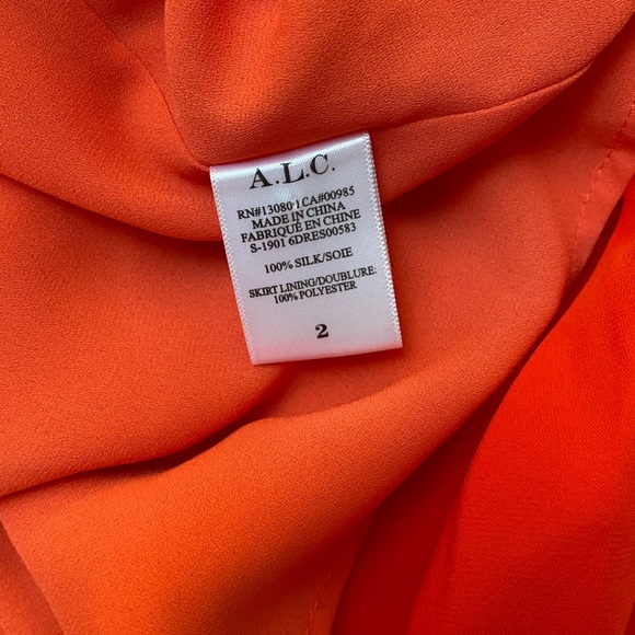 A.L.C. Claire Red Silk Wrap Handkerchief Midi Dress Size 2 NWT $575 - Picture 15 of 15